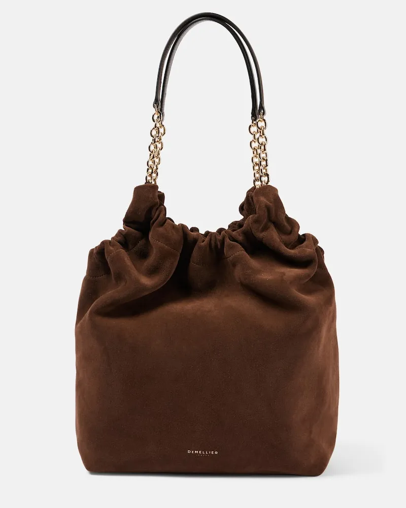 DeMELLIER Schultertasche Miami aus Veloursleder Braun