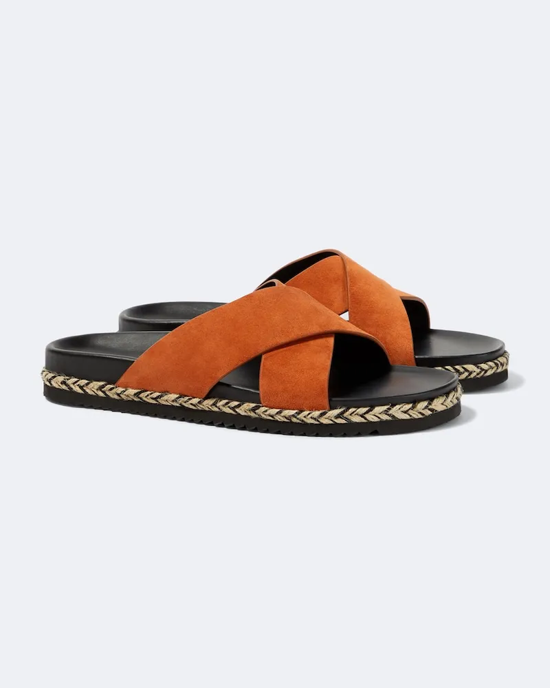 Frescobol Carioca Sandalen Breno aus Veloursleder Orange