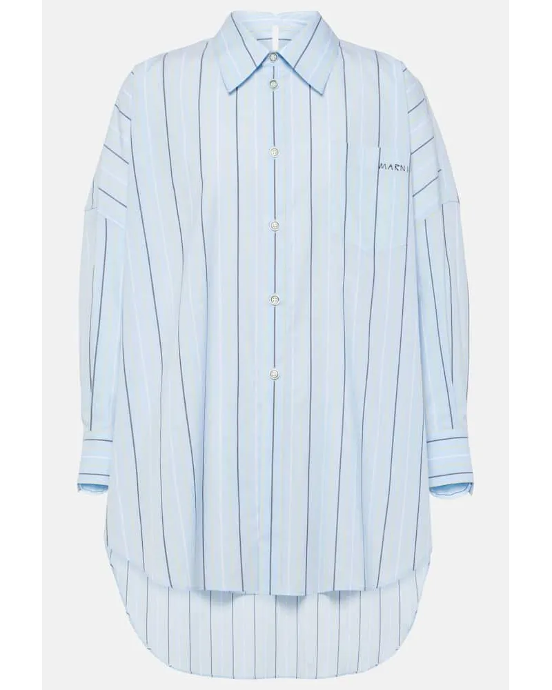 Marni Oversize-Hemd aus Baumwollpopeline Blau