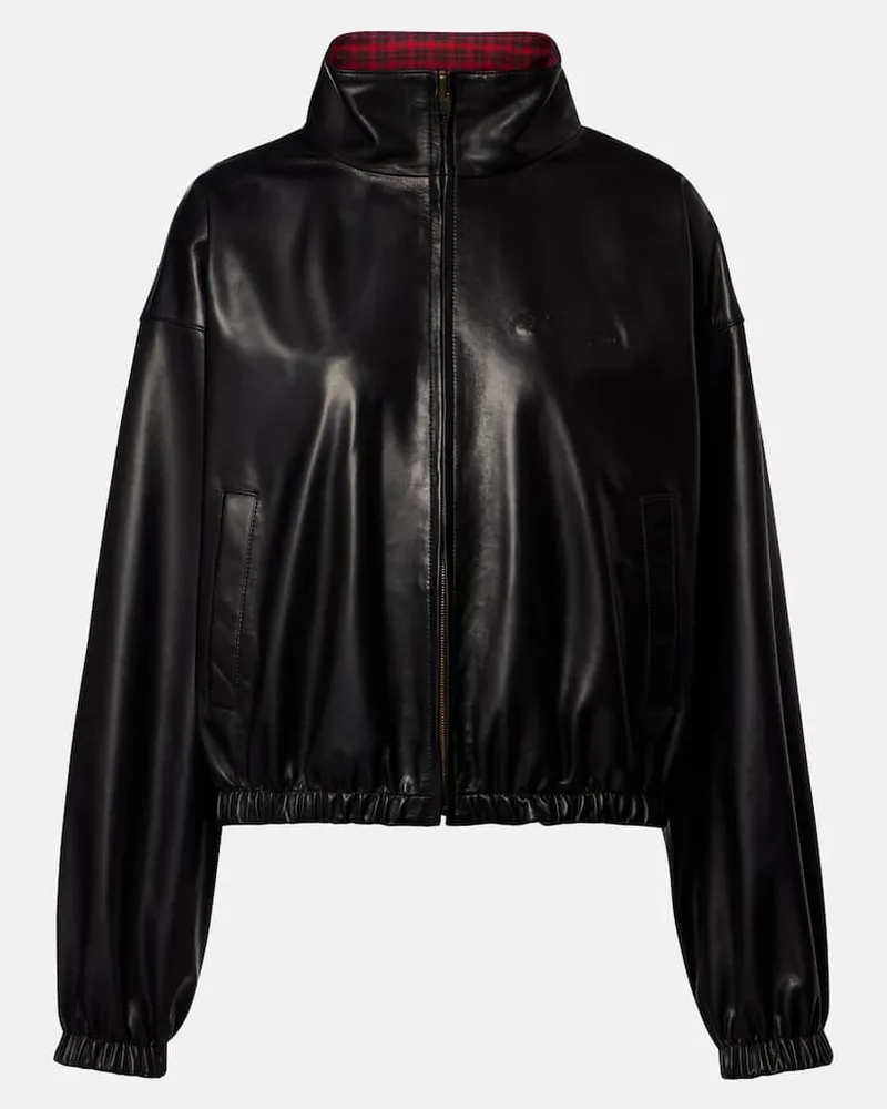 Balenciaga Wendbare Lederjacke Schwarz
