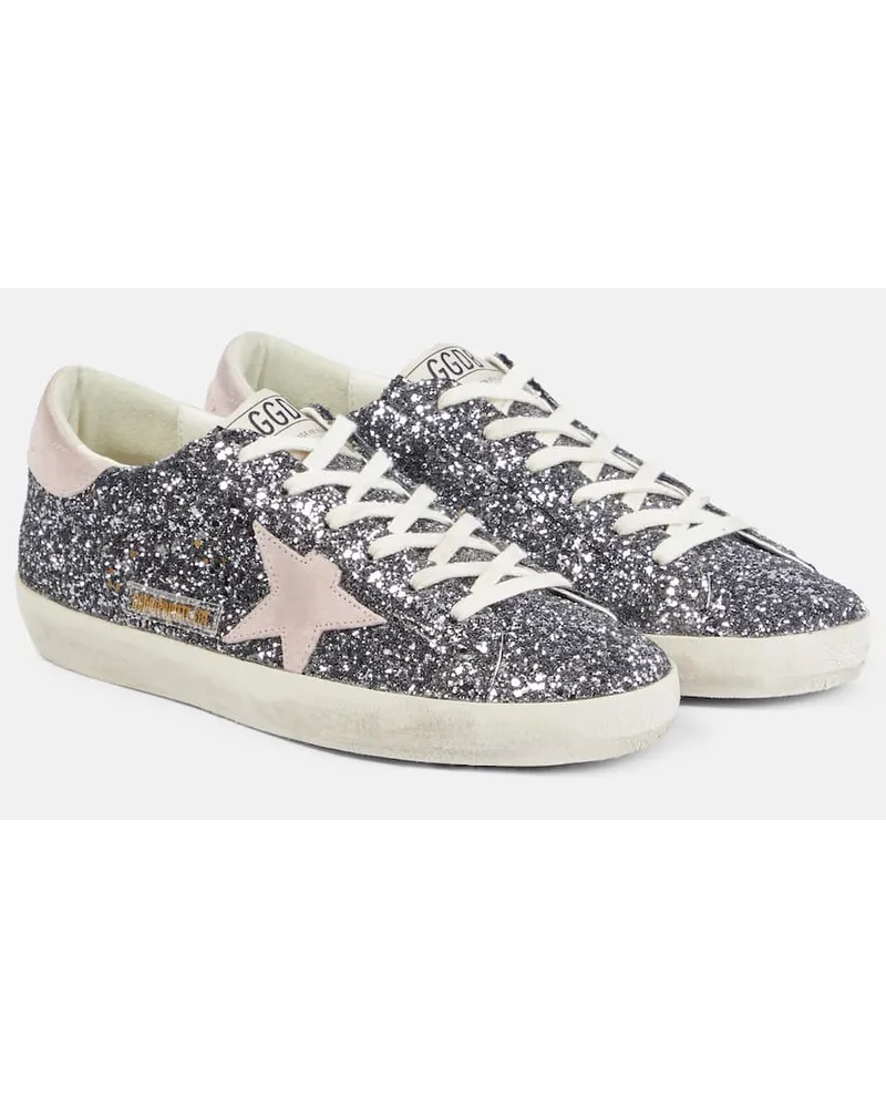 Golden Goose Sneakers Super-Star mit Glitter Silber