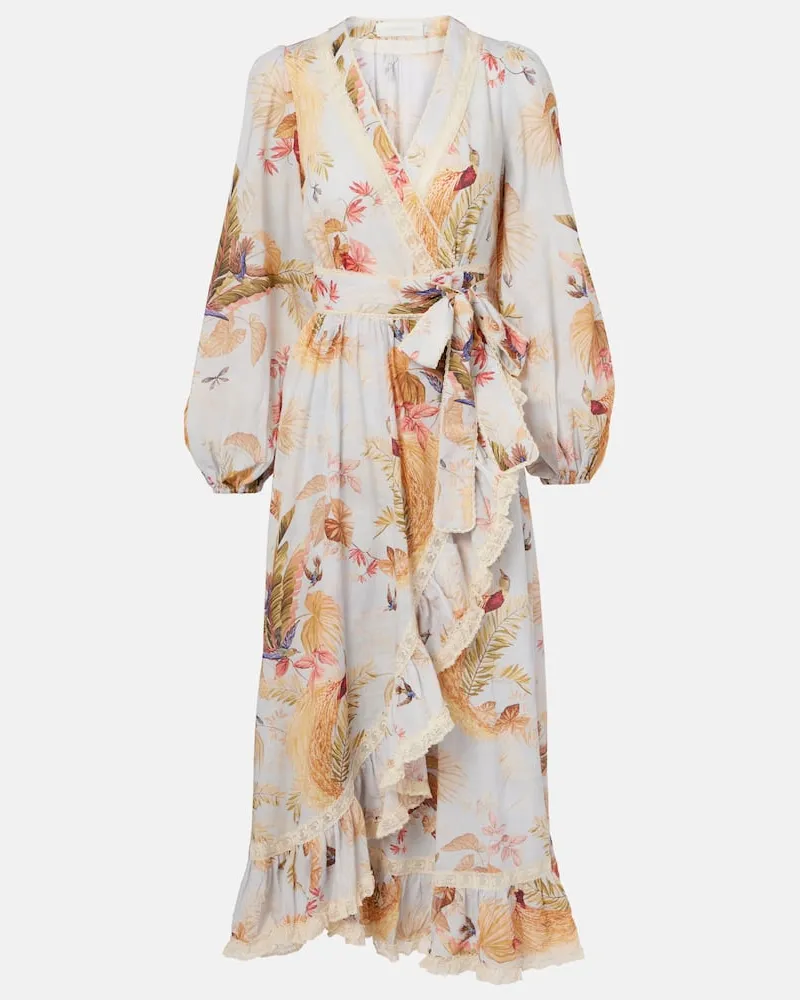 Zimmermann Midikleid Ascension aus Baumwolle Multicolor