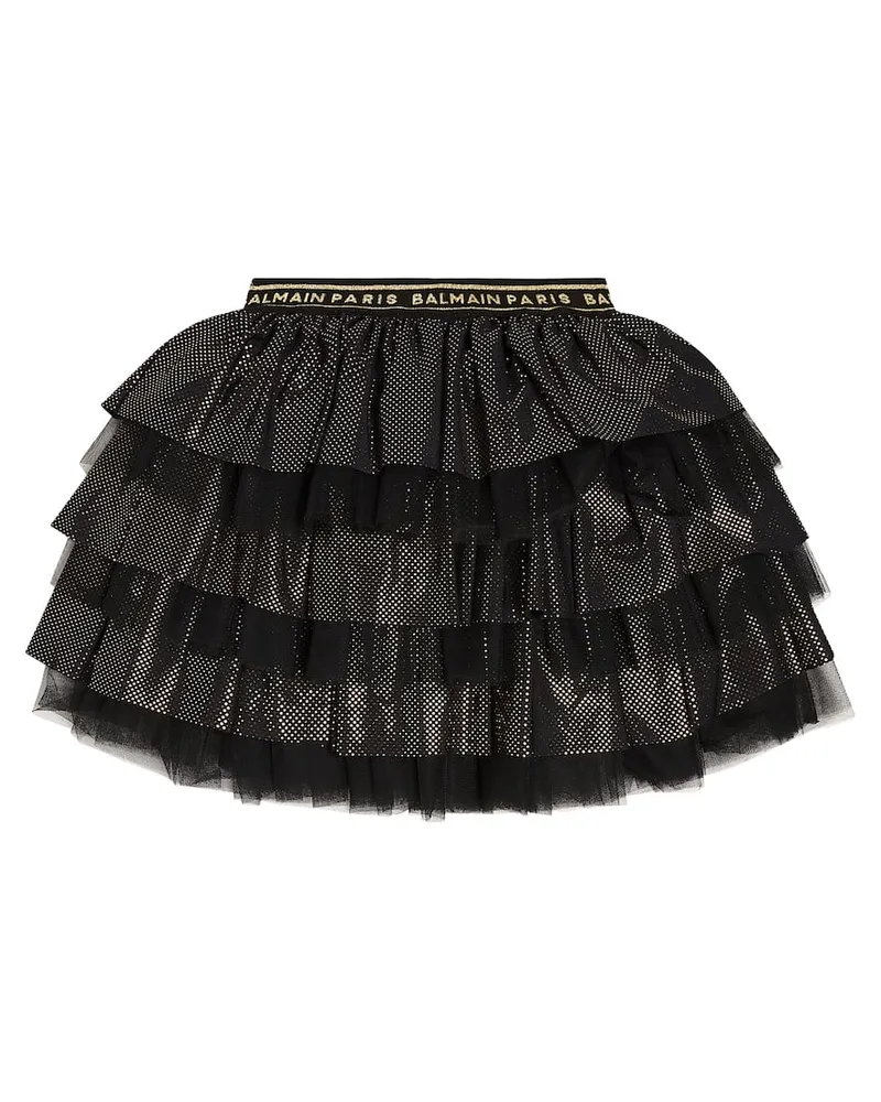 Balmain Rock aus Tüll Schwarz