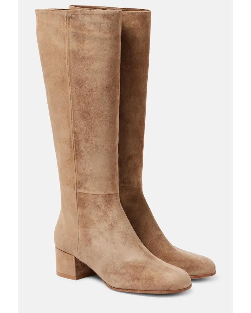 Gianvito Rossi Stiefel 45 aus Veloursleder Beige