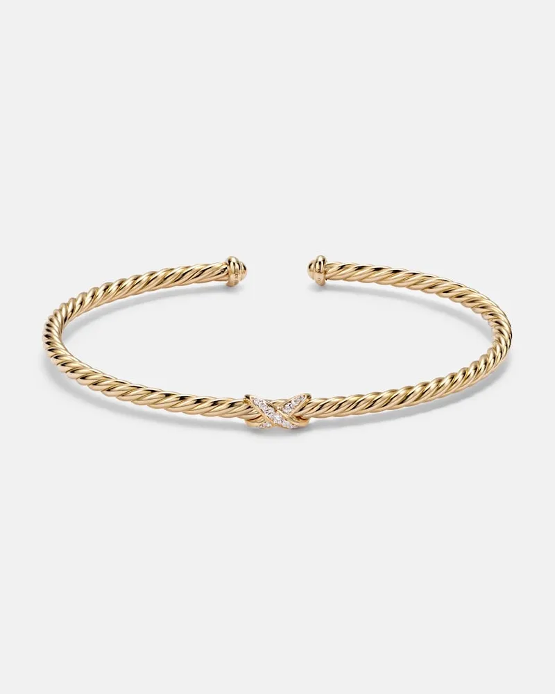 David Yurman Armreif Cablespira® Flex X Micro aus 18kt Gelbgold mit Diamanten Gold