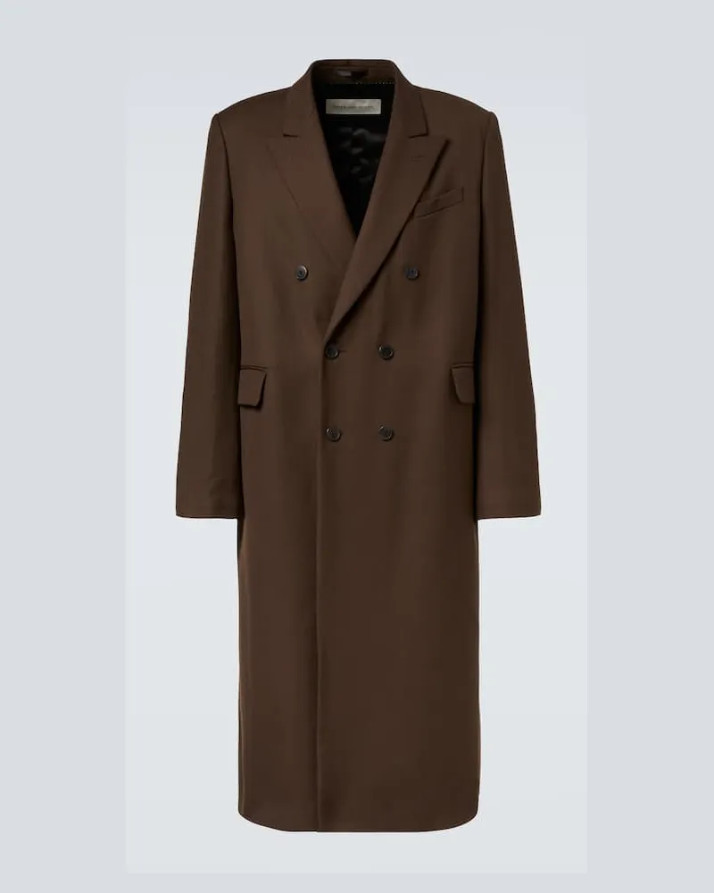 Dries van Noten Mantel aus Wolle Braun