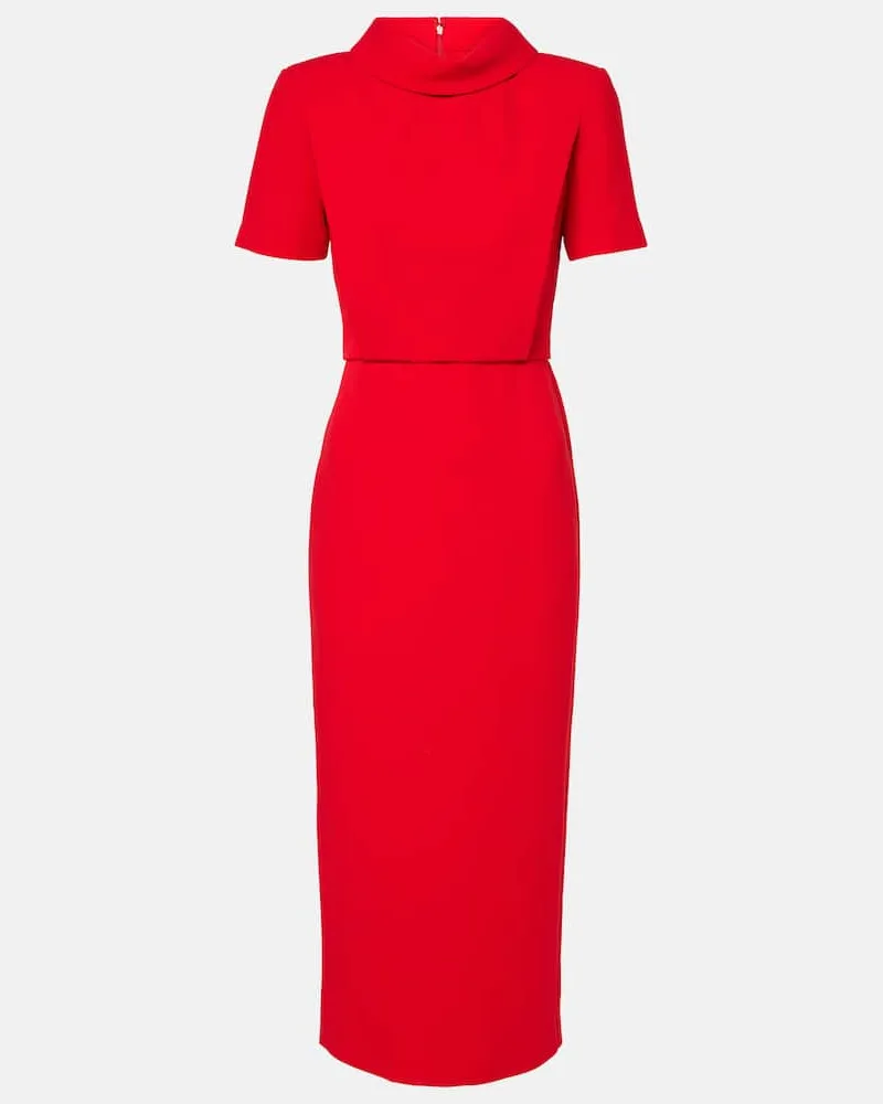 Roland Mouret Midikleid aus Cady Rot
