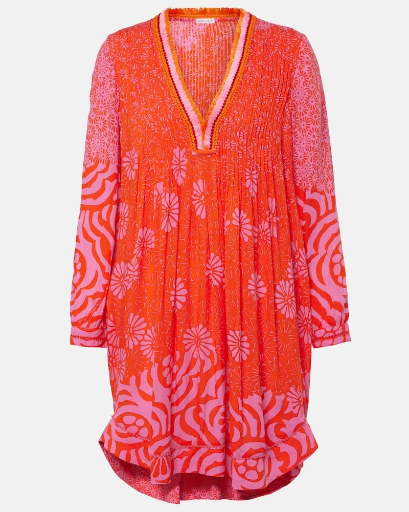 Poupette St Barth Bedrucktes Minikleid Bessie Rosa