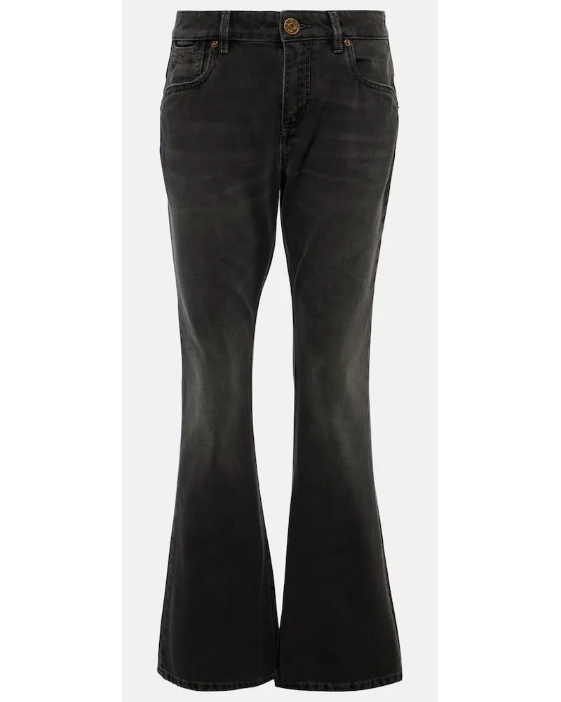 Balmain Low-Rise Bootcut Jeans Western Schwarz