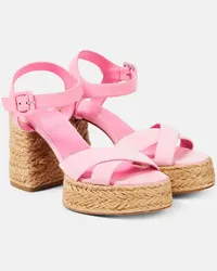 Christian Louboutin Espadrille-Sandalen Calakala 70 aus Veloursleder Pink