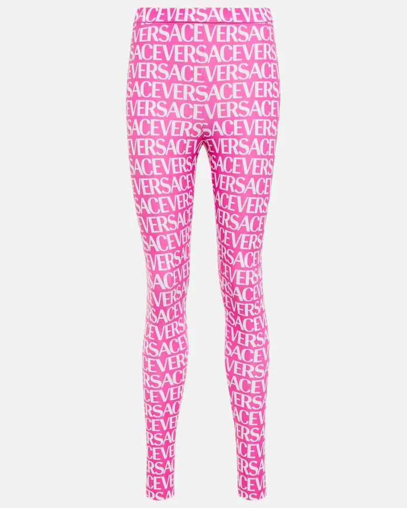 Versace Bedruckte Leggings Rosa