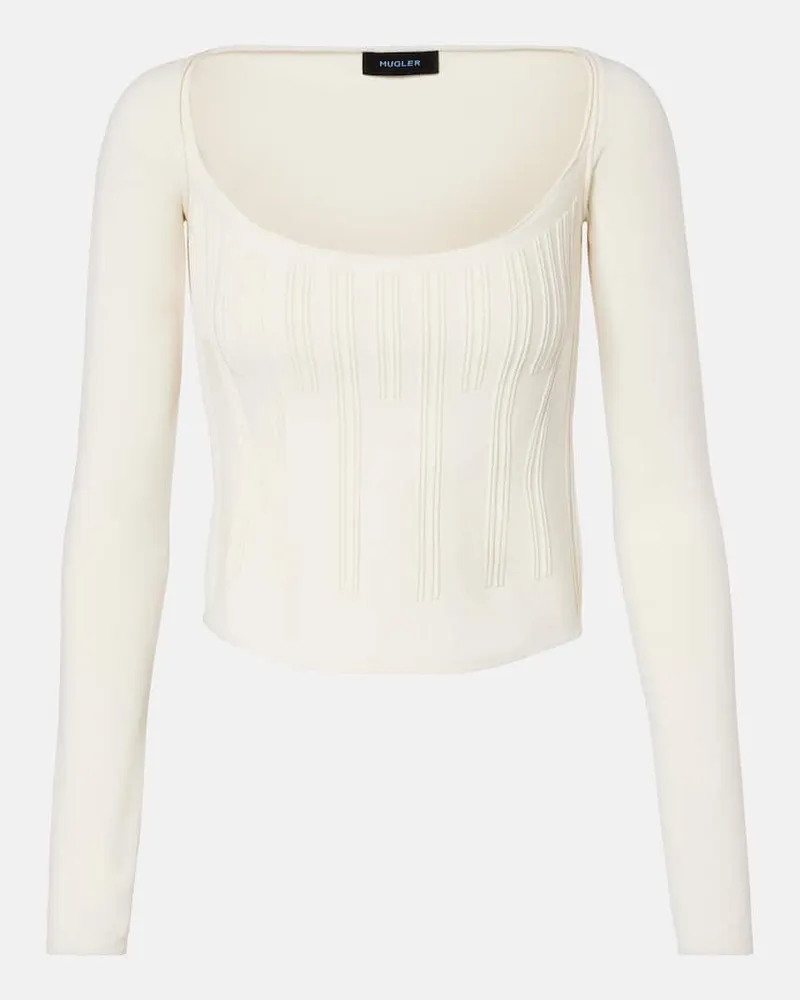 Thierry Mugler Top aus Strick Weiß