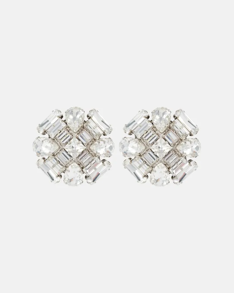 Alessandra Rich Ohrringe Flower mit Kristallen Silber