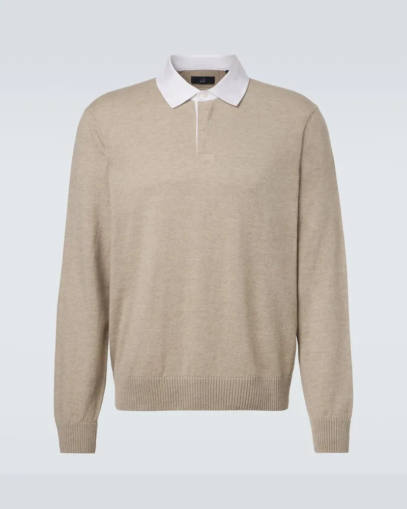 Dunhill Pullover aus Kaschmir und Leinen Beige