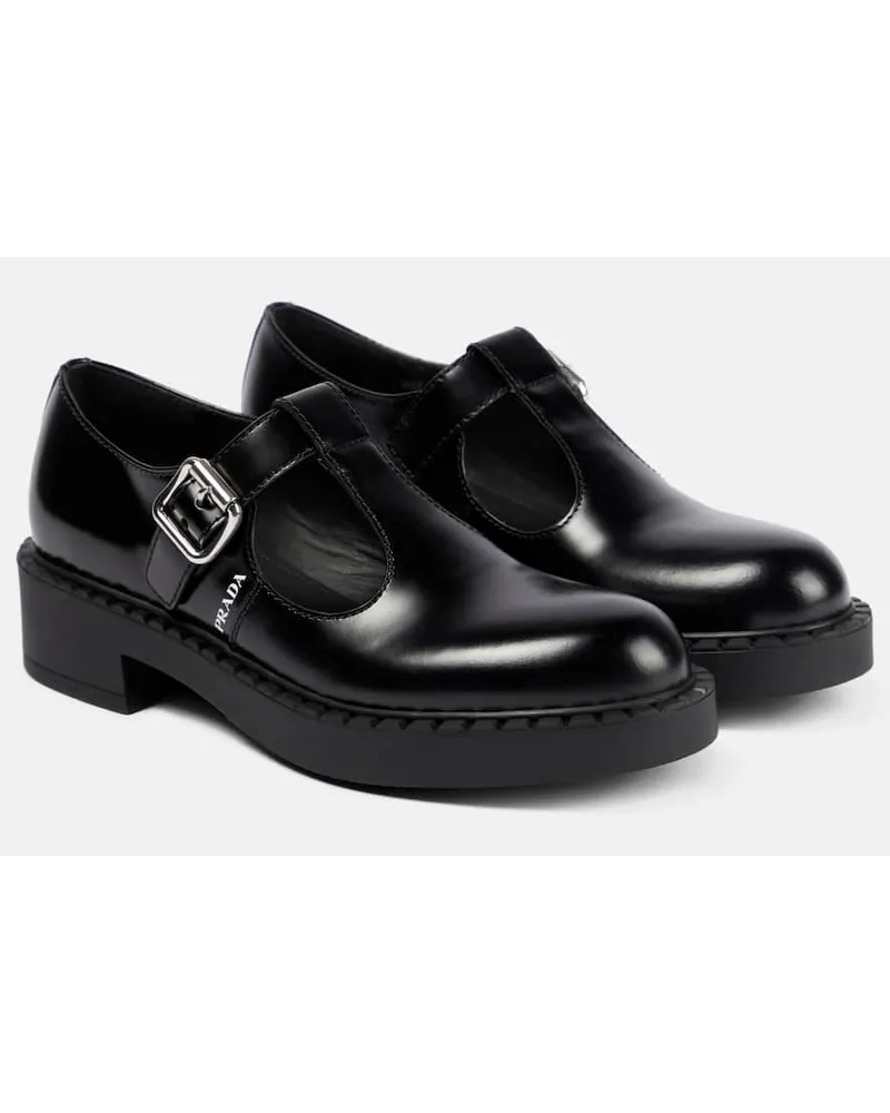 Prada Loafers aus Leder Schwarz