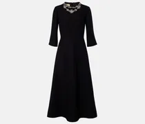 Midikleid aus Crepe Couture mit Kristallen