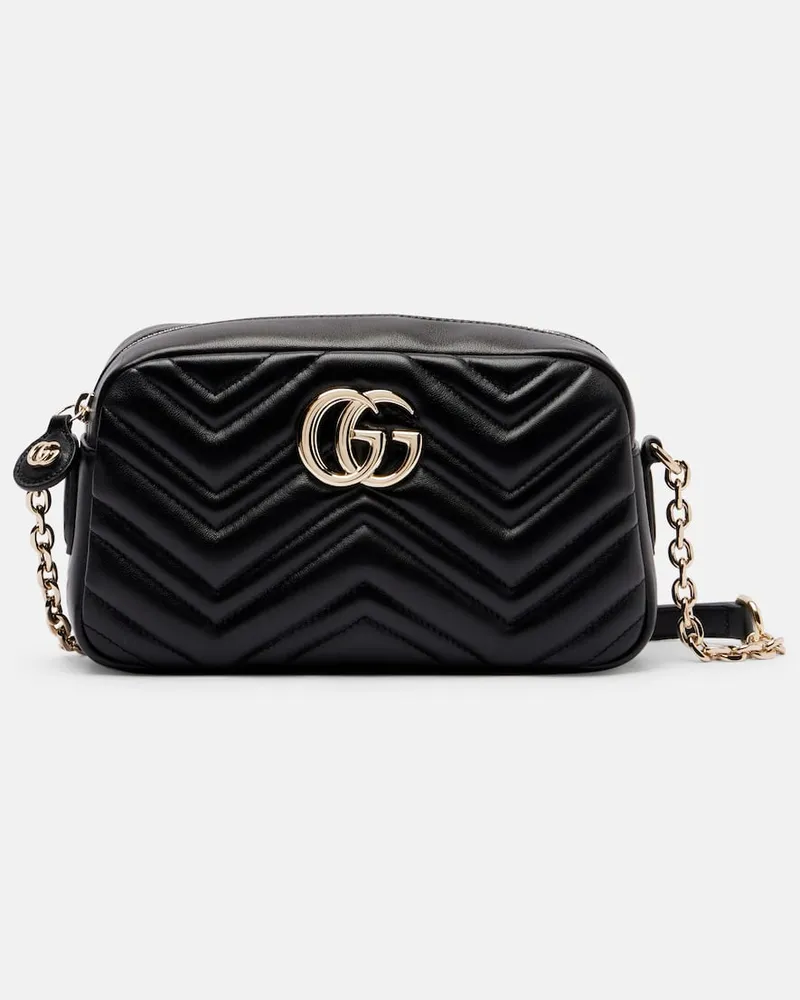Gucci Schultertasche GG Marmont Small aus Leder Schwarz