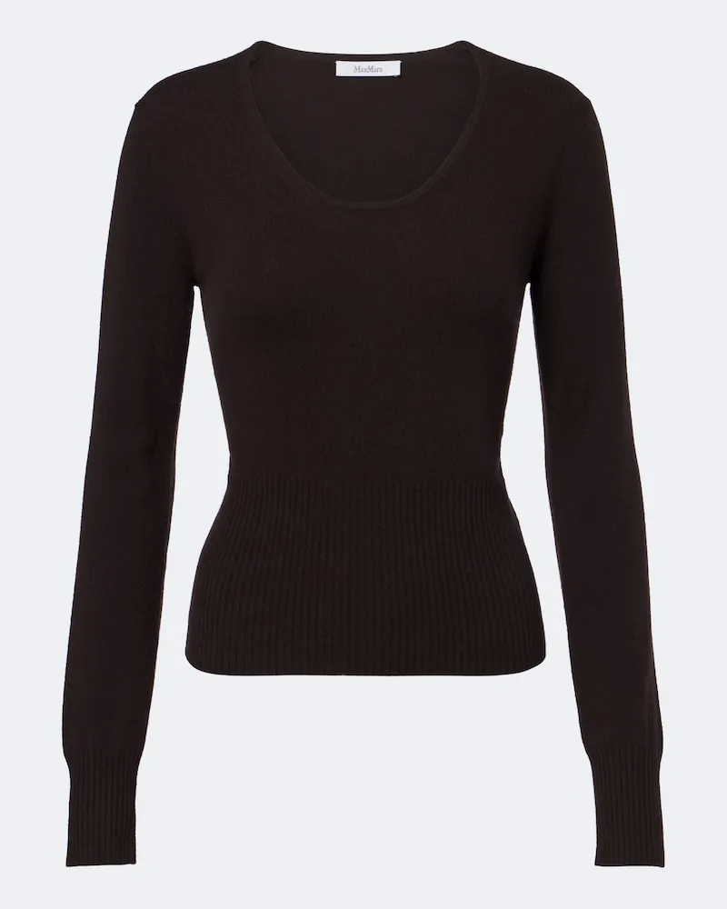 Max Mara Pullover aus Wolle und Kaschmir Braun