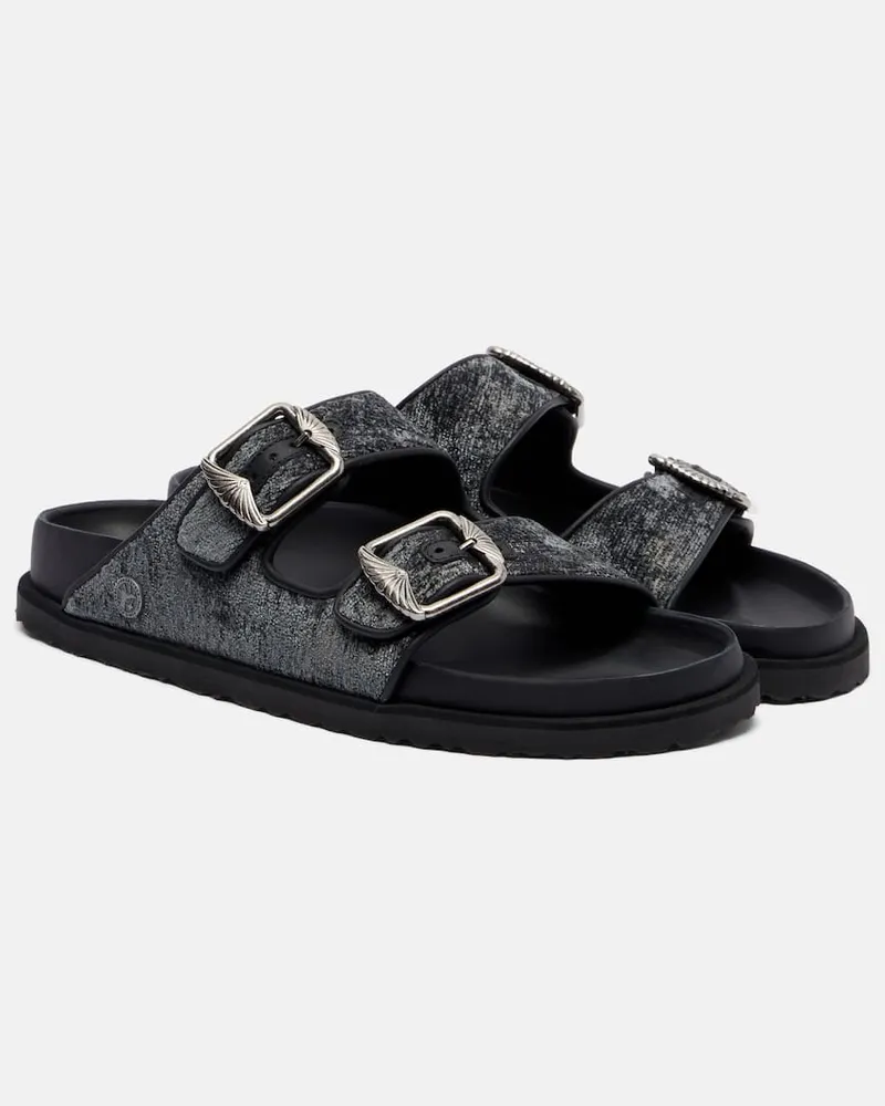 Birkenstock Sandalen Arizona aus Samt Grau