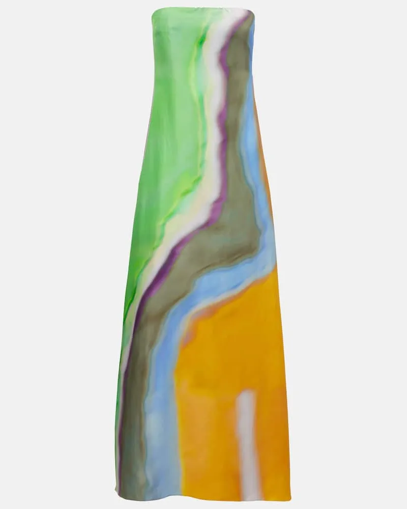 Christopher Esber Bedrucktes Maxikleid aus Seidensatin Multicolor