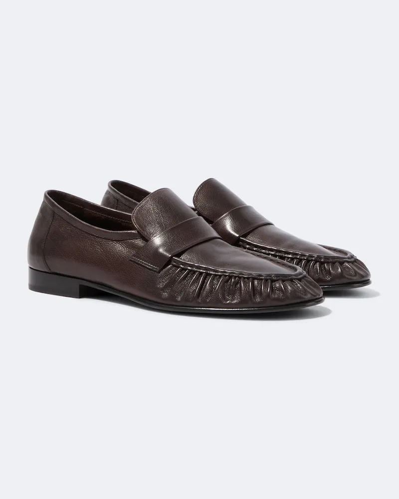 The Row Loafers Soft aus Leder Braun
