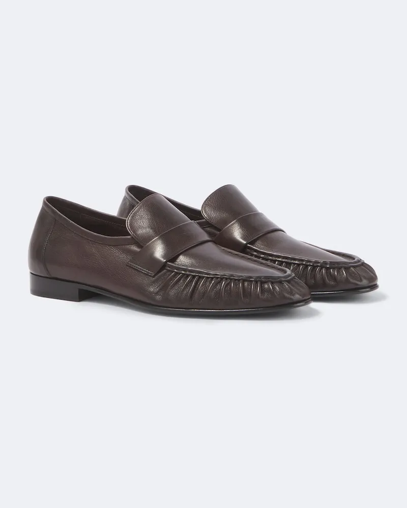 The Row Loafers Soft aus Leder Braun
