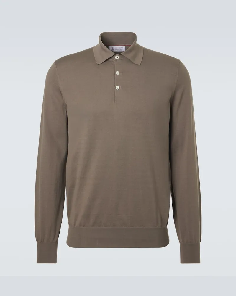 Brunello Cucinelli Polohemd aus Baumwolle Braun