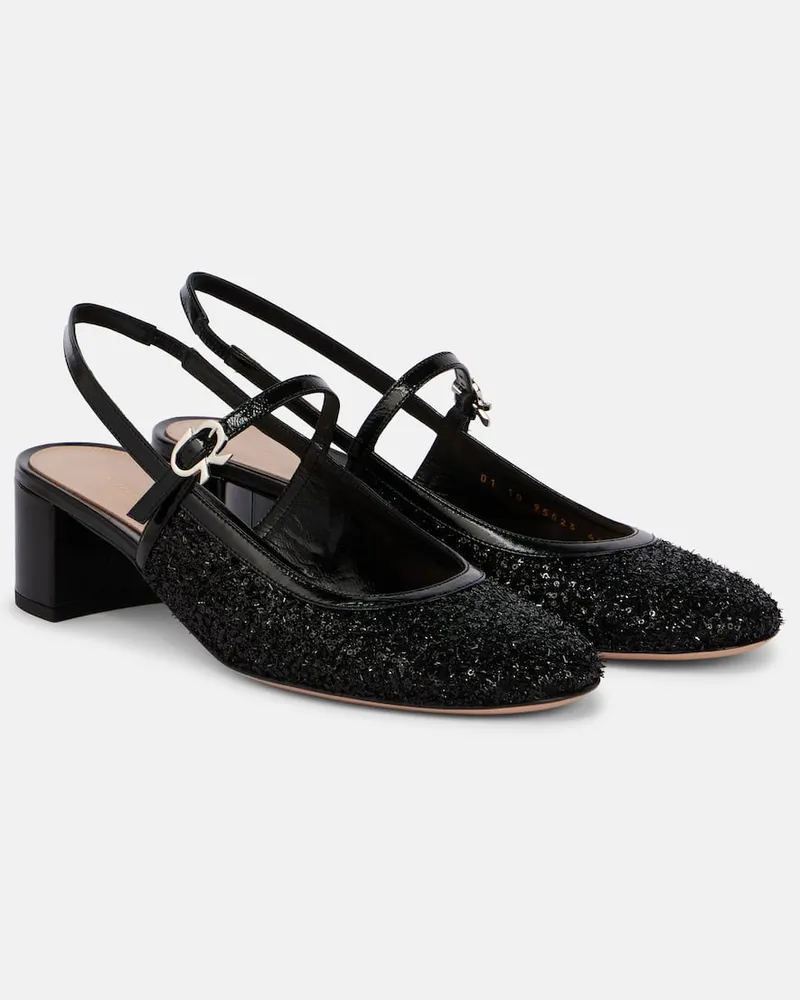 Gianvito Rossi Slingback-Pumps mit Leder Schwarz