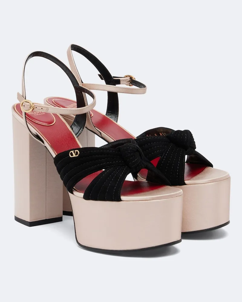 Valentino Garavani Plateausandalen Crasher mit Satin Rosa