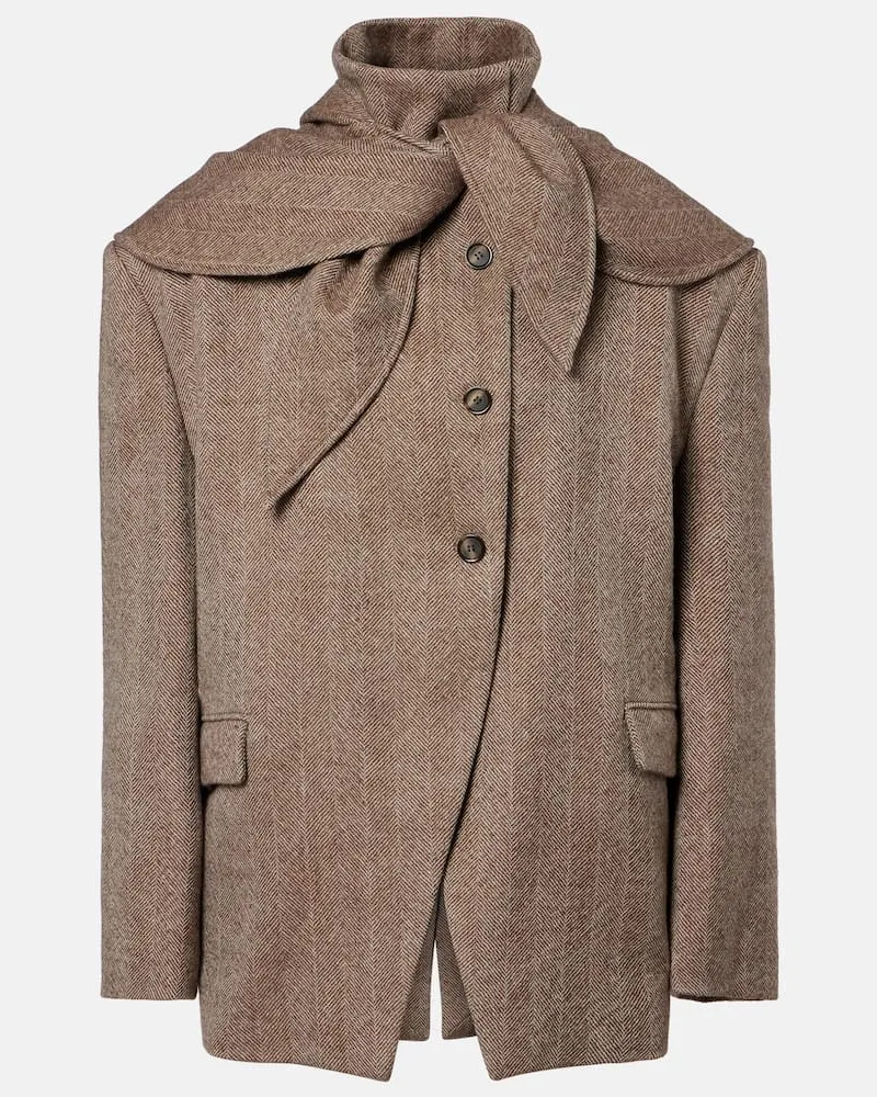 Magda Butrym Blazer aus einem Wollgemisch Beige