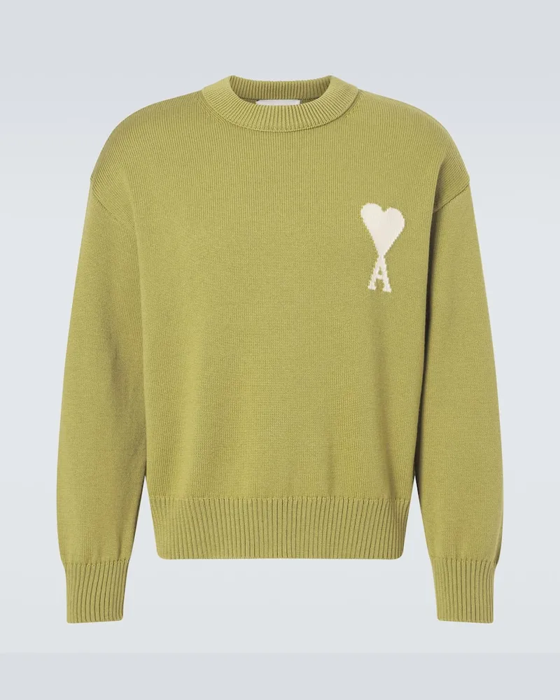 AMI Paris Pullover Ami de Cœur aus einem Wollgemisch Grün