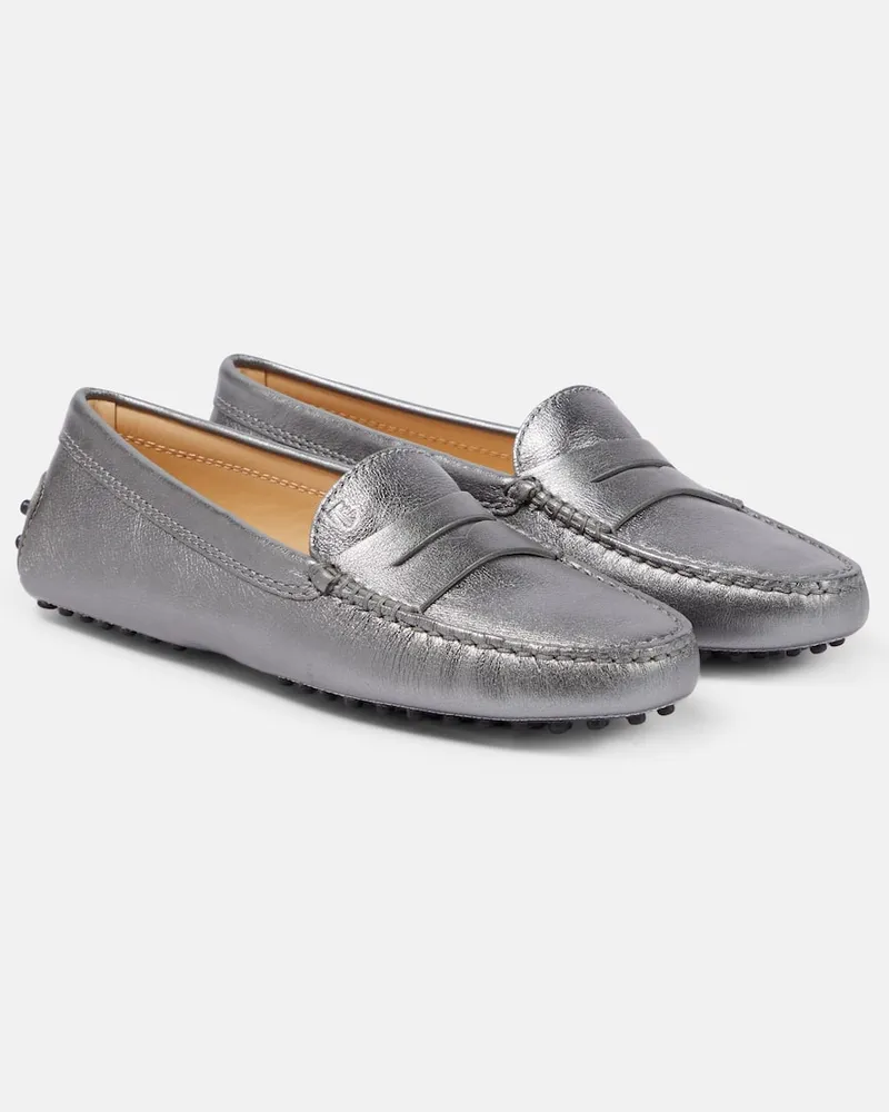 TOD'S Mokassins aus Metallic-Leder Gold