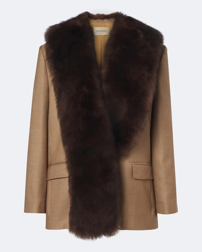 Valentino Garavani Jacke mit Shearling Beige