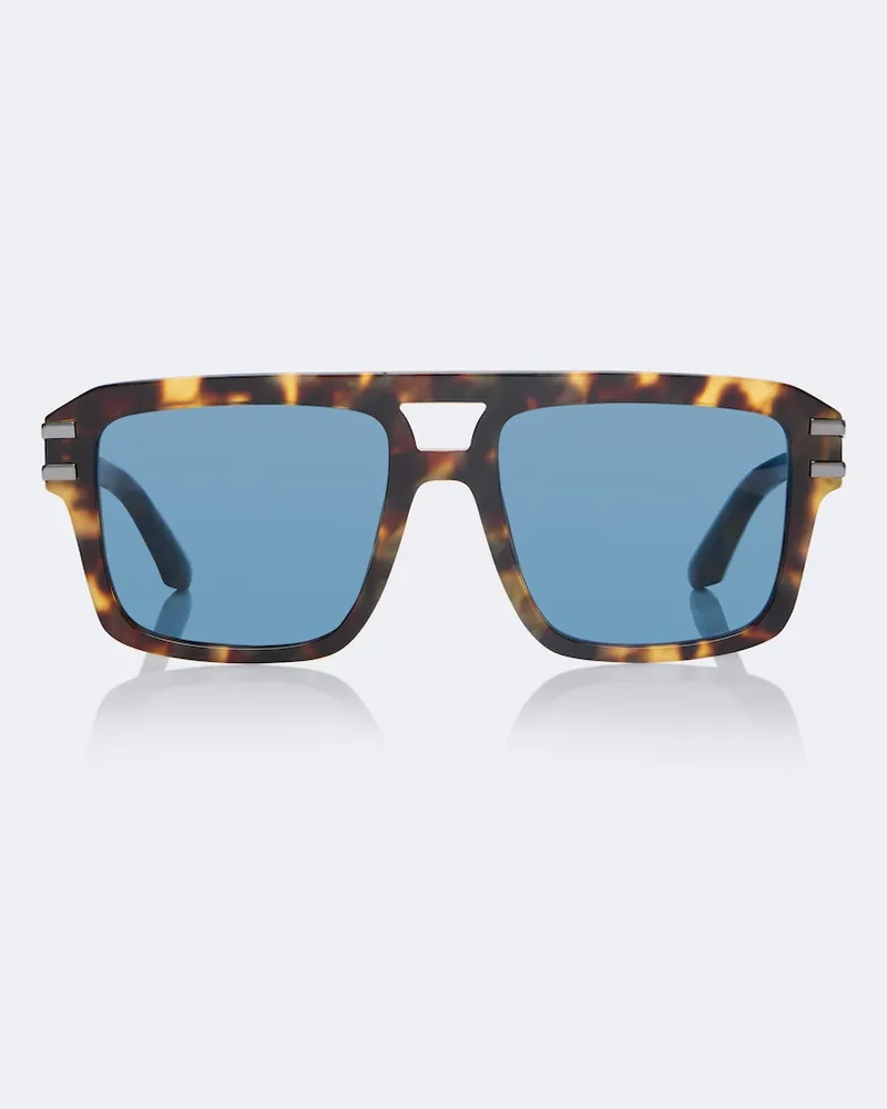 Dolce & Gabbana Eckige Sonnenbrille DG Griffe Braun