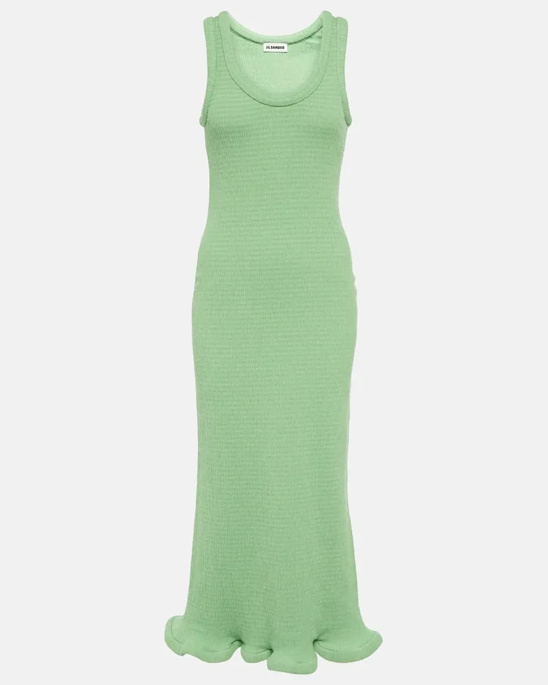 Jil Sander Midikleid aus Jersey Grün