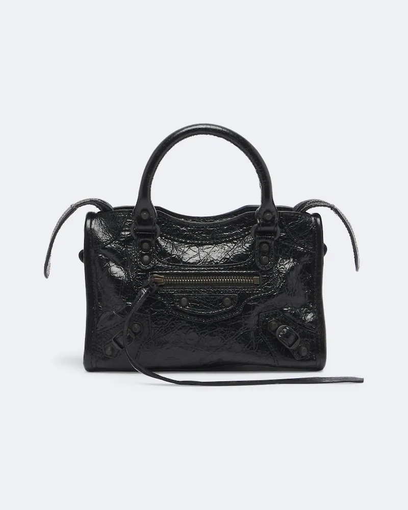 Balenciaga Henkeltasche Le City Nano aus Leder Schwarz