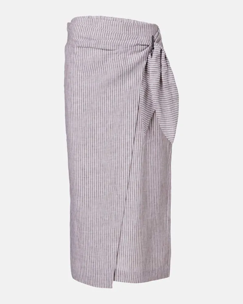 Brunello Cucinelli Wickelrock aus Leinen Braun
