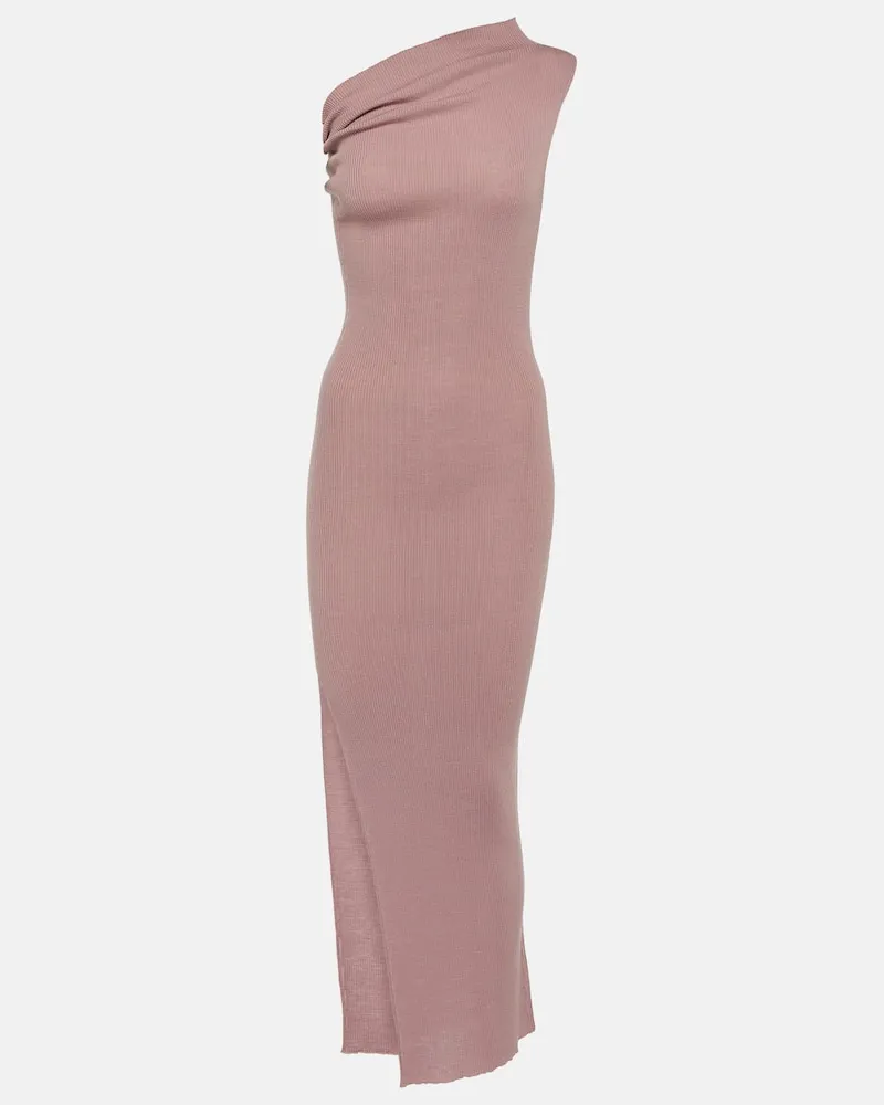 Rick Owens Maxikleid Athena aus Schurwolle Rosa