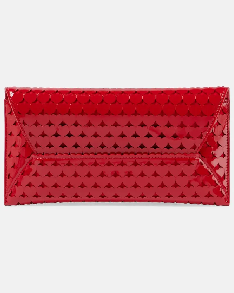 Aquazzura Clutch Amourose aus Lackleder Rot