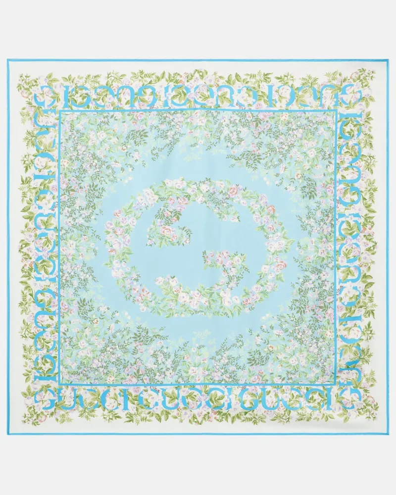 Gucci Tuch GG aus Seiden-Twill Blau