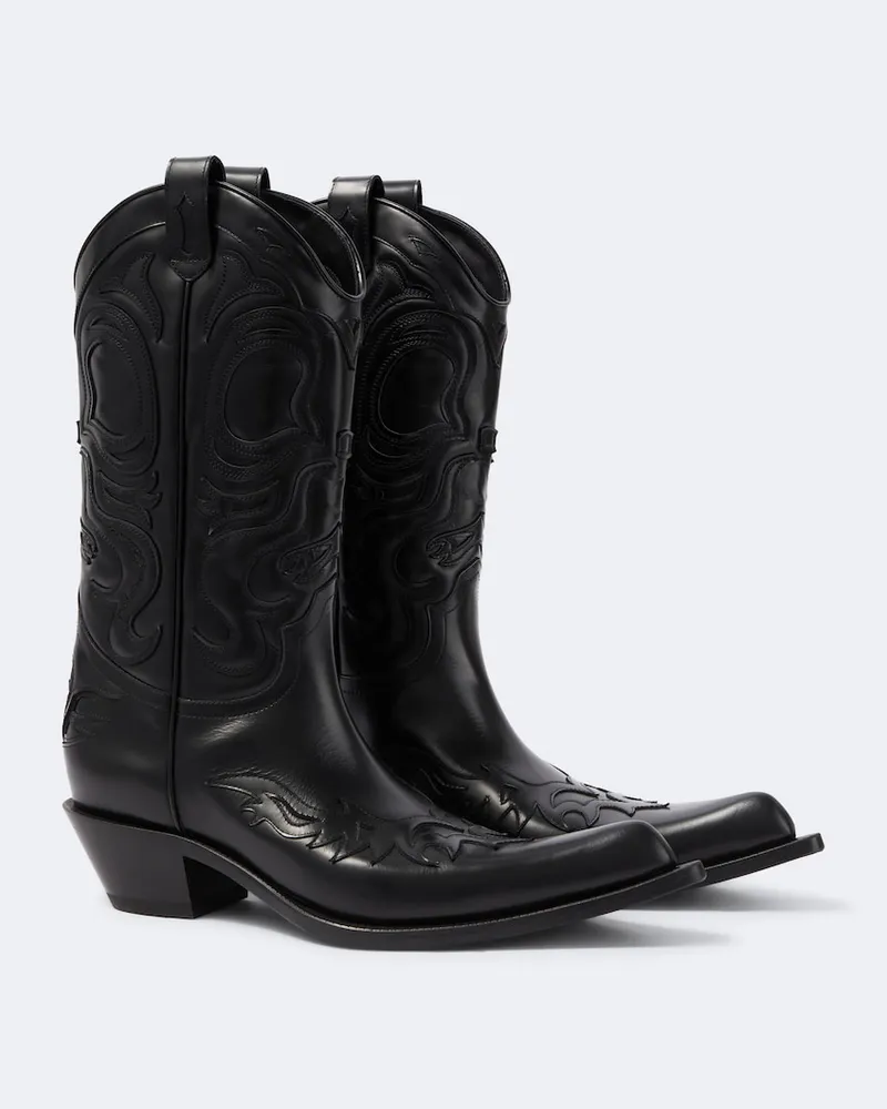 Acne Studios Westernstiefel Bouni aus Leder Schwarz