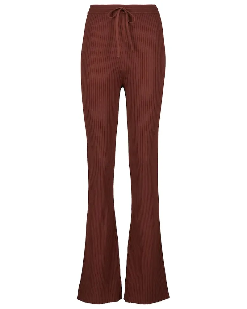 Nanushka Hose Cornelie aus Rippstrick Braun
