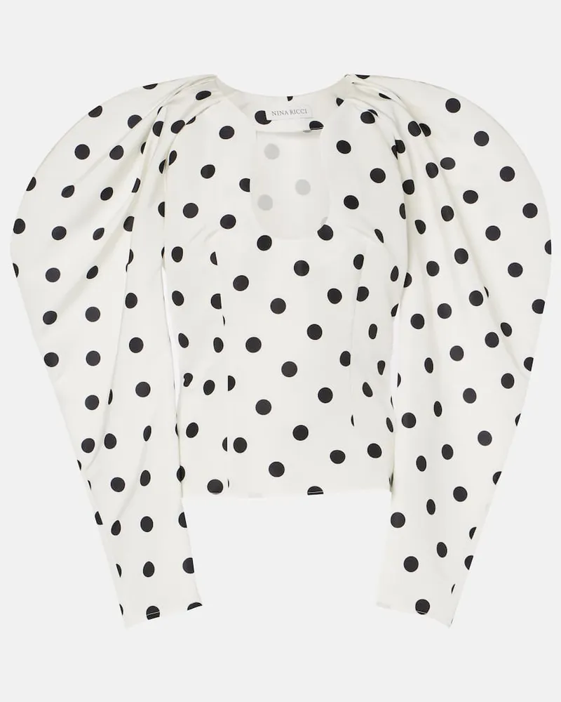 Nina Ricci Top aus Taft Weiß