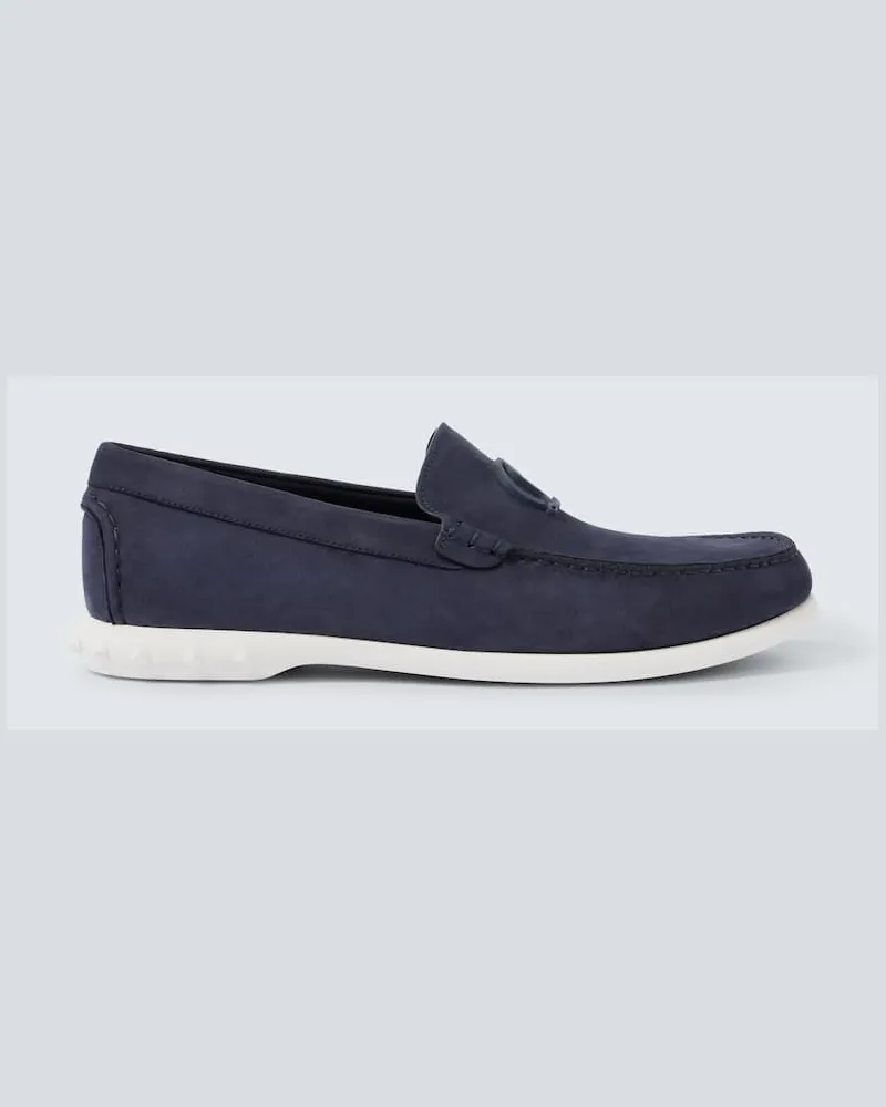 Christian Louboutin Segelschuhe Moonboat aus Leder Blau