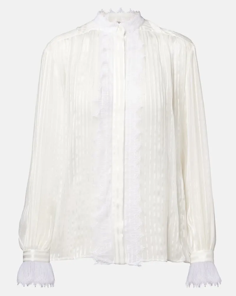 Chloé Chloé Bluse aus Seide mit Spitze Weiß