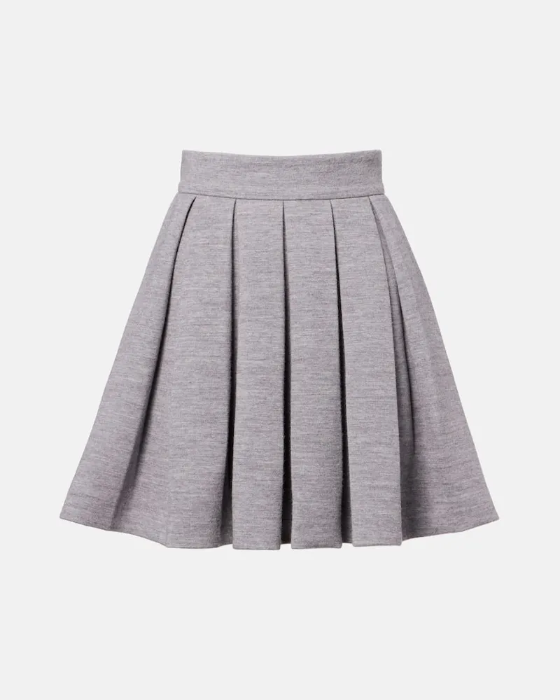 Balmain Minirock aus einem Wollgemisch Grau