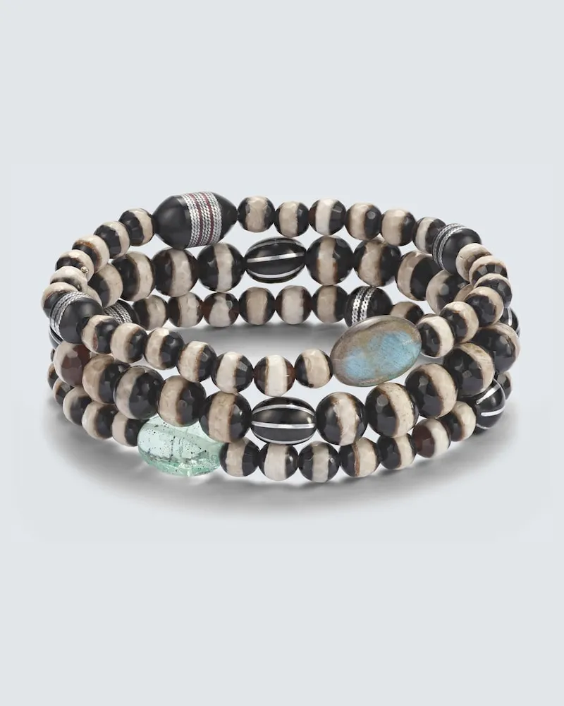 Ileana Makri Set aus drei Armbändern mit Edelsteinen Multicolor