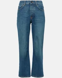 The Row Mid-Rise Straight Cropped Jeans Lesley Blau