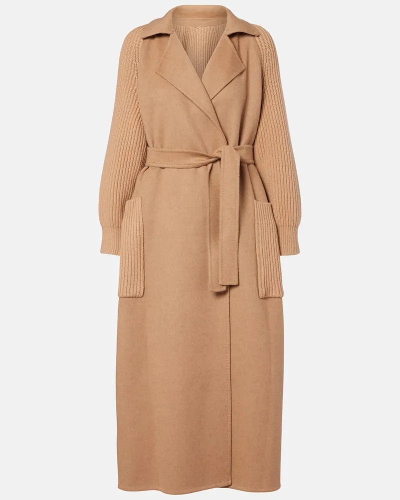 Max Mara Mantel Berard aus Kamelhaar, Wolle und Kaschmir Beige