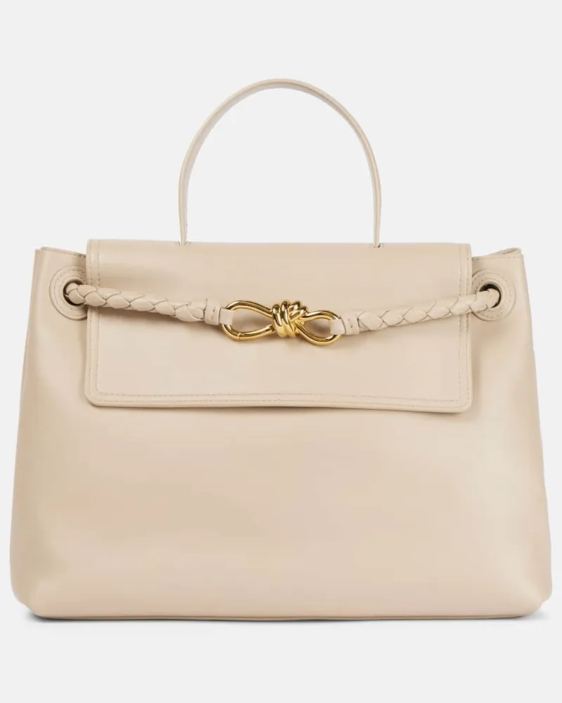 Bottega Veneta Tote Bag Ciao Ciao Knot Medium aus Leder Beige